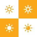 Sun icons collection. Vector illustration. Line style. Royalty Free Stock Photo