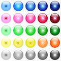 Sun icons in color glossy buttons Royalty Free Stock Photo