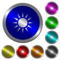 Sun luminous coin-like round color buttons Royalty Free Stock Photo