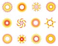 Sun icons set. Design elements. Royalty Free Stock Photo