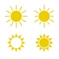 Sun icons. Vector illustration on white backgraund . Isolated. Sun set icon Royalty Free Stock Photo