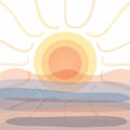 Sun imply rays of light, adding to the serene, warm aesthetic of the Royalty Free Stock Photo