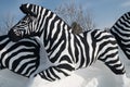 Snow sculptures- Harbin Snow Sculptures 2018 running zebra