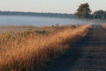 Early sunrise with ground fog and clear skies. Royalty Free Stock Photo