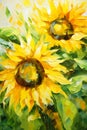 Sun-Kissed Beauty: A Vibrant Vase of Swirling Sunflowers and Mag Royalty Free Stock Photo