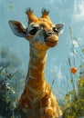 Sun-Kissed Serenity: A Majestic Giraffe\'s Playful Portrait in a
