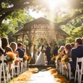 Sun-kissed Vows: A Sunshine-filled Garden Wedding Royalty Free Stock Photo