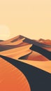 Sun-kissed waves of sand dunes undulate across the desert as the sun sets, painting the sky in soft pastel hues.