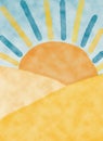 Sun Landscape Background for a Here Comes the Son Sunshine Yellow Blue Baby Shower Theme