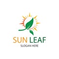 sun leaf logo design template Royalty Free Stock Photo