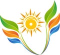 Sun leaf logo Royalty Free Stock Photo