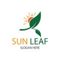 sun leaf logo design template Royalty Free Stock Photo