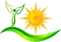 Sun leaf logo Royalty Free Stock Photo