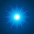 Sun with lens flare lights template and vector background. Royalty Free Stock Photo