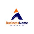 Sun with Letter A logo design vector. Creative Initial A logo concepts template Royalty Free Stock Photo