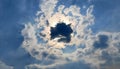 sun light covered with black cloud on sunny day Royalty Free Stock Photo