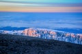 Sunrise on top of Mount Kilimanjaro Royalty Free Stock Photo