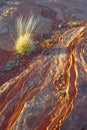 Sun light on grass and rocky landscape Royalty Free Stock Photo