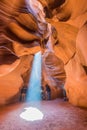 Sun light hitting the antelope canyon floor Arizona United States