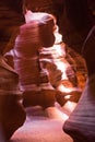 The inner view of Upper antelope canyon in america