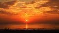 Sea coast orange sky on sunset Royalty Free Stock Photo