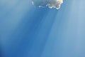 Sun light shine through cloud on blue sky background Royalty Free Stock Photo