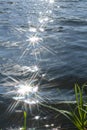 Sun light sparkle on wave in river Royalty Free Stock Photo