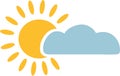 Sun with lightblue cloud icon