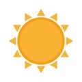 Sun with lights. Summer sun icon vector eps10. yellow sun with rays sign.