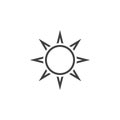 Sun line icon, outline logo illustration, linear pictogra Royalty Free Stock Photo