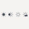 Sun line icon, outline vector sign, linear style pictogram isolated on white. Sunny weather symbol, logo illustration Royalty Free Stock Photo