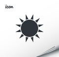 Sun line vector icon on a wrapped silver sheet Royalty Free Stock Photo