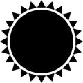 Sun line vector icon on a wrapped silver sheet Royalty Free Stock Photo