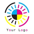 Sun logo cmyk concept on white background Royalty Free Stock Photo