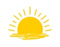 Sun logo icon.Rising sun illustration. Royalty Free Stock Photo