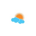 sun Logo Icon Vector with cloud Royalty Free Stock Photo
