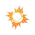 Sun logo icon vector illustration a Sunshine element of yellow sun burst star symbol Royalty Free Stock Photo