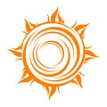 Sun logo icon vector illustration a Sunshine element of yellow sun burst star symbol Royalty Free Stock Photo