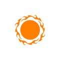 Sun logo icon vector illustration a Sunshine element of yellow sun burst star symbol Royalty Free Stock Photo