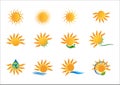 Sun, logo, solar energy collection, symbol vector design Royalty Free Stock Photo