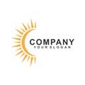 sun logo template design vector, rise, yellow