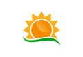 Sun logo, vector design concept Royalty Free Stock Photo