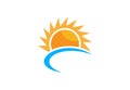 Sun logo, vector design concept Royalty Free Stock Photo
