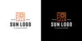 Sun logo vector icon design linear Royalty Free Stock Photo