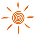 Sun logo. Vector in orange color