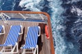 Sun loungers on cruise ship Royalty Free Stock Photo