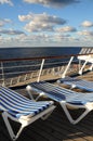 Sun loungers on cruise ship