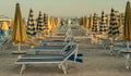 Sun loungers and umbrellas on the beach