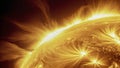 Sun with magnetic storms. Plasma flash on the surface of a our star. Solar flares Royalty Free Stock Photo