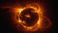 Sun with magnetic storms. Plasma flash on the surface of a our star. Solar flares Royalty Free Stock Photo